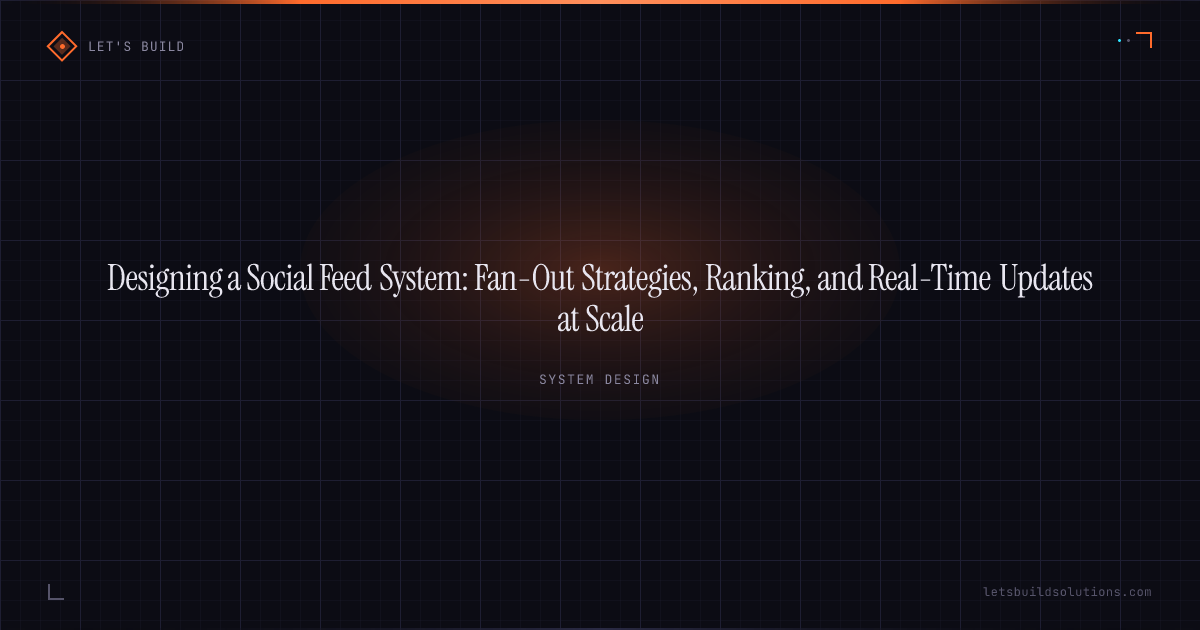 Designing a Social Feed System: Fan-Out Strategies, Ranking, and Real-Time Updates at Scale