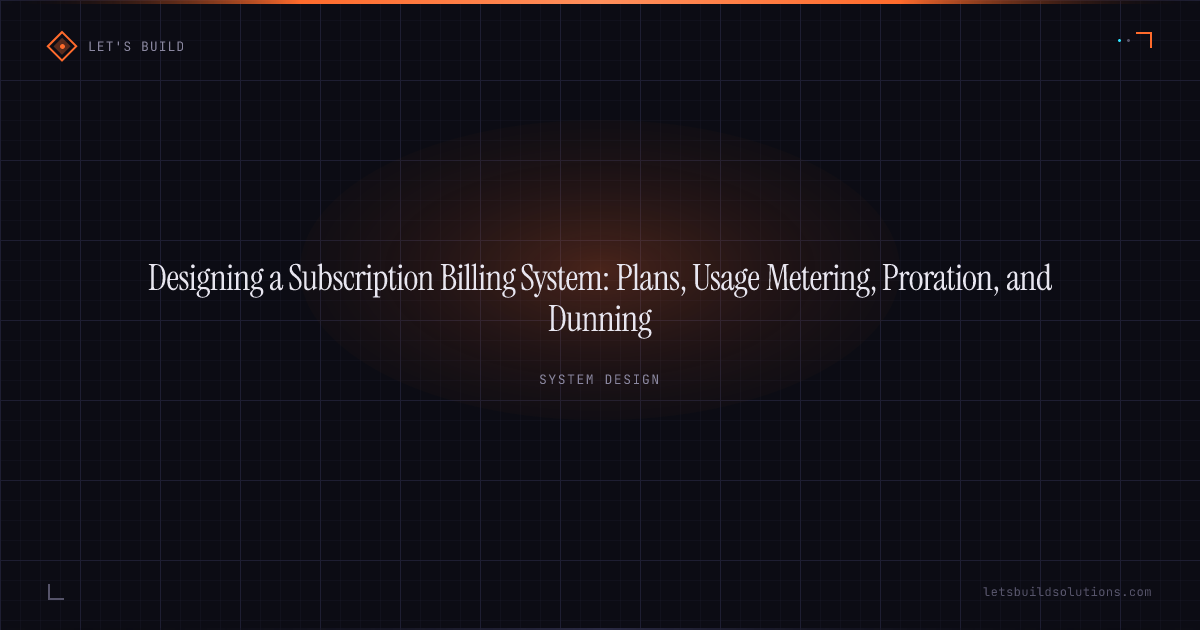 Designing a Subscription Billing System: Plans, Usage Metering, Proration, and Dunning