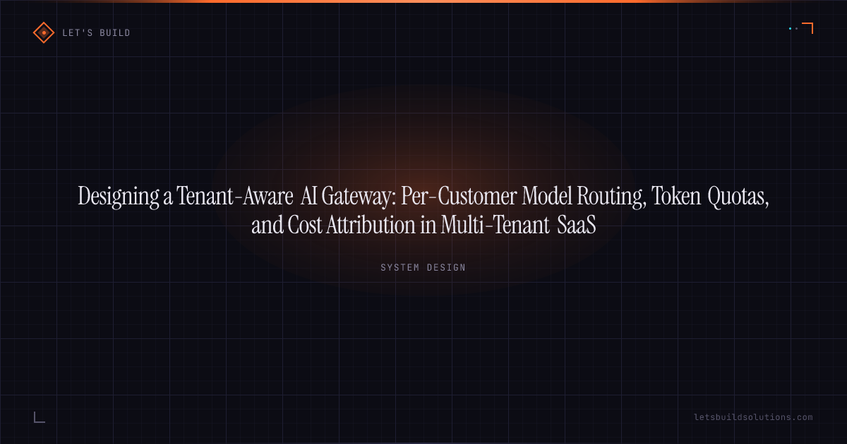 Designing a Tenant-Aware AI Gateway: Per-Customer Model Routing, Token Quotas, and Cost Attribution in Multi-Tenant SaaS