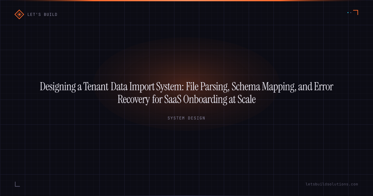 Designing a Tenant Data Import System: File Parsing, Schema Mapping, and Error Recovery for SaaS Onboarding at Scale