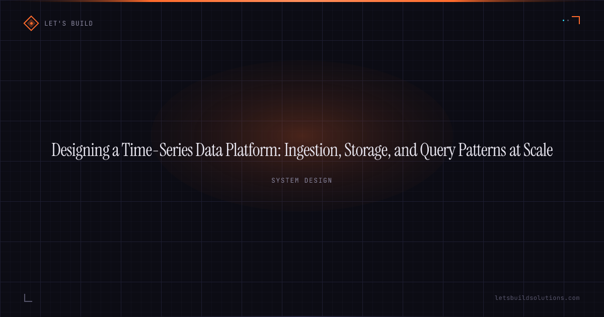 Designing a Time-Series Data Platform: Ingestion, Storage, and Query Patterns at Scale