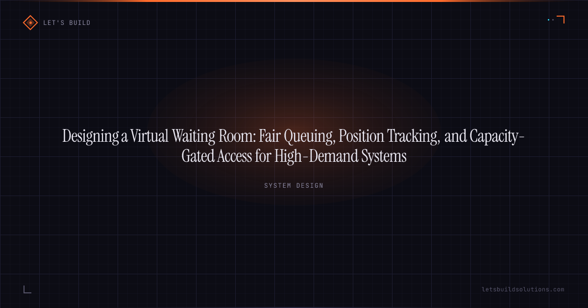 Designing a Virtual Waiting Room: Fair Queuing, Position Tracking, and Capacity-Gated Access for High-Demand Systems