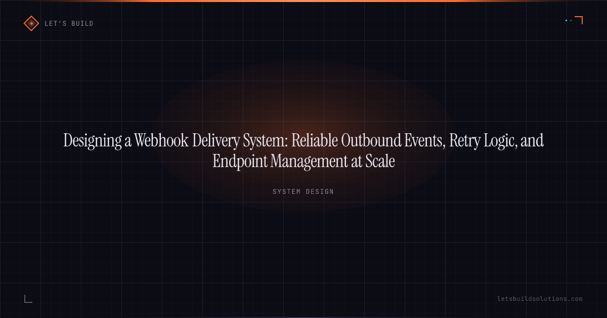 Designing a Webhook Delivery System: Reliable Outbound Events, Retry Logic, and Endpoint Management at Scale