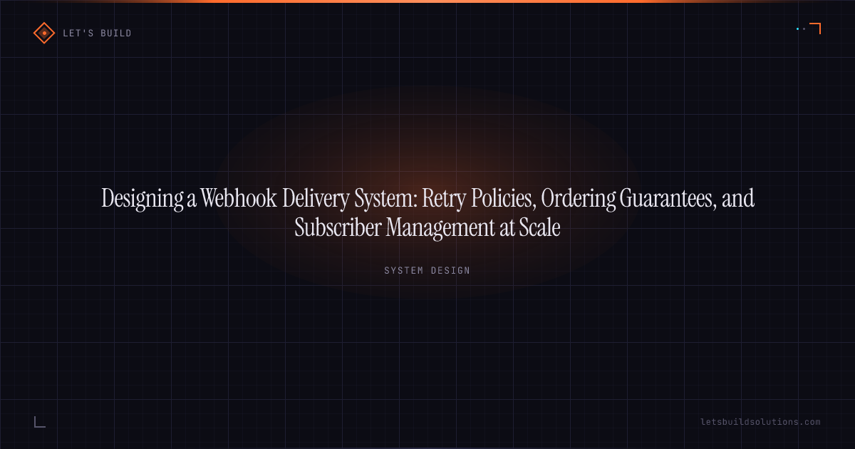 Designing a Webhook Delivery System: Retry Policies, Ordering Guarantees, and Subscriber Management at Scale