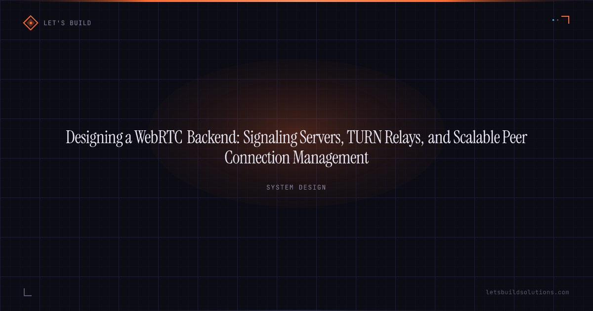 Designing a WebRTC Backend: Signaling Servers, TURN Relays, and Scalable Peer Connection Management