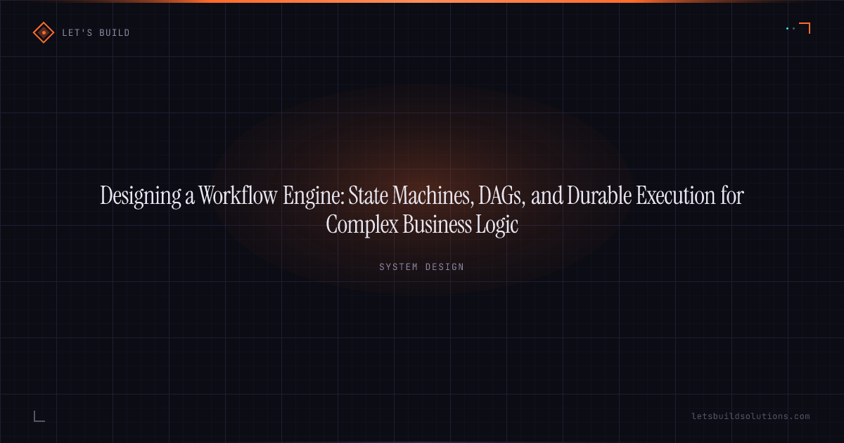 Designing a Workflow Engine: State Machines, DAGs, and Durable Execution for Complex Business Logic