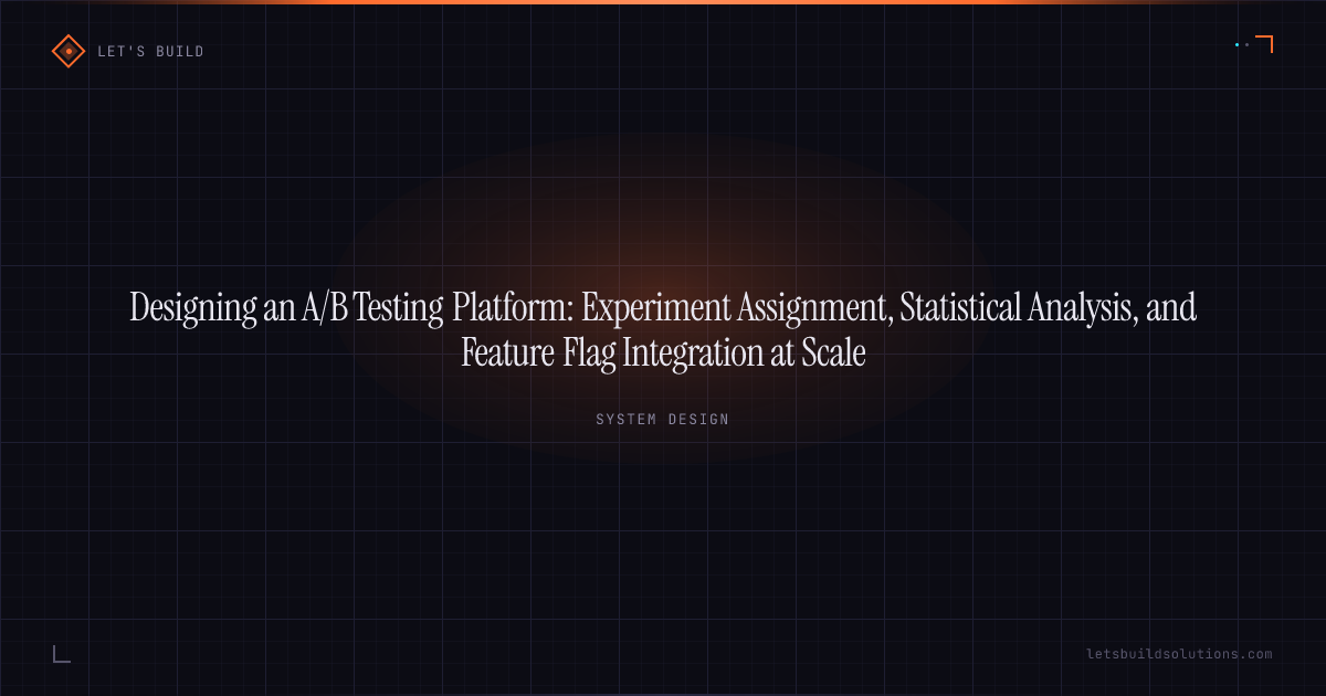 Designing an A/B Testing Platform: Experiment Assignment, Statistical Analysis, and Feature Flag Integration at Scale