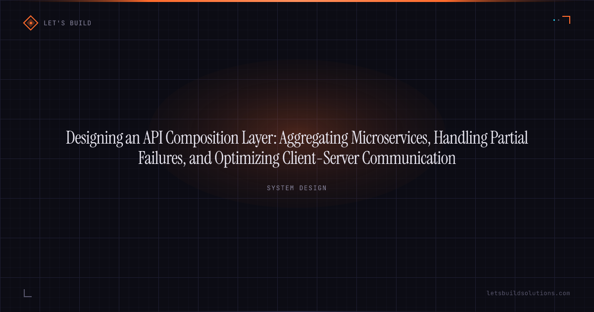 Designing an API Composition Layer: Aggregating Microservices, Handling Partial Failures, and Optimizing Client-Server Communication