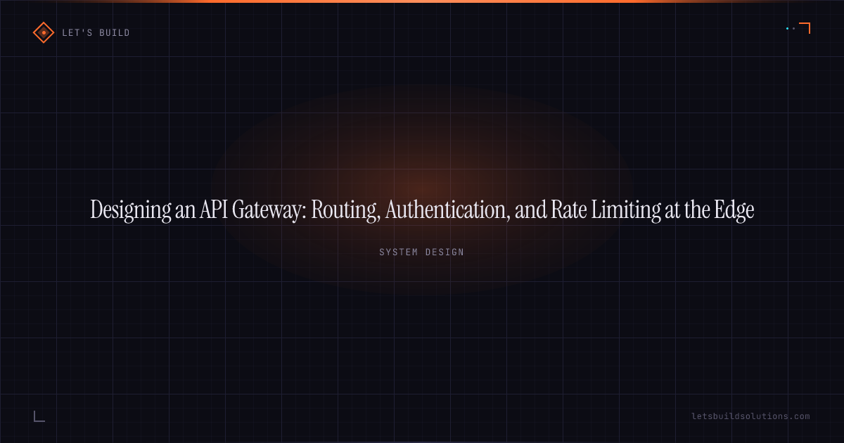 Designing an API Gateway: Routing, Authentication, and Rate Limiting at the Edge