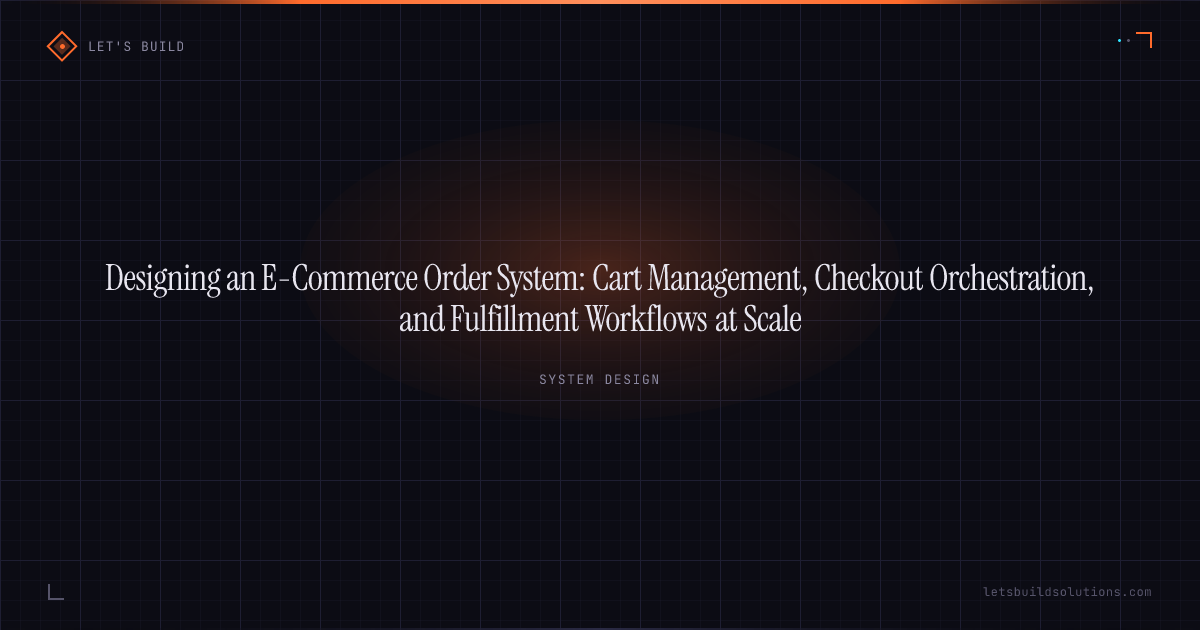 Designing an E-Commerce Order System: Cart Management, Checkout Orchestration, and Fulfillment Workflows at Scale