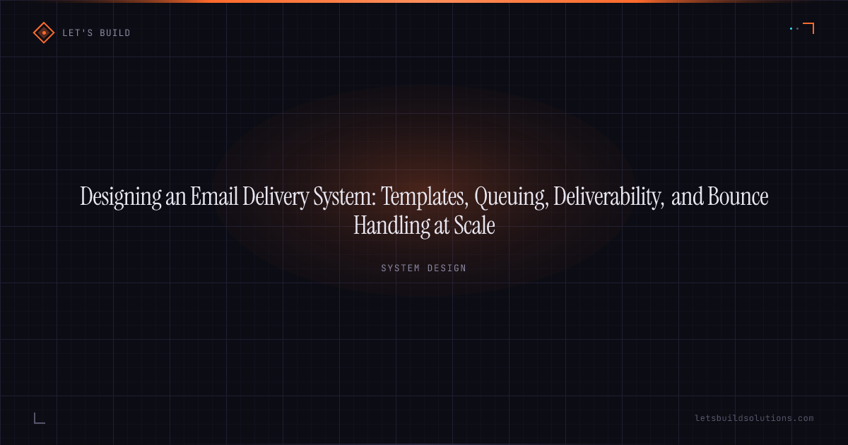 Designing an Email Delivery System: Templates, Queuing, Deliverability, and Bounce Handling at Scale