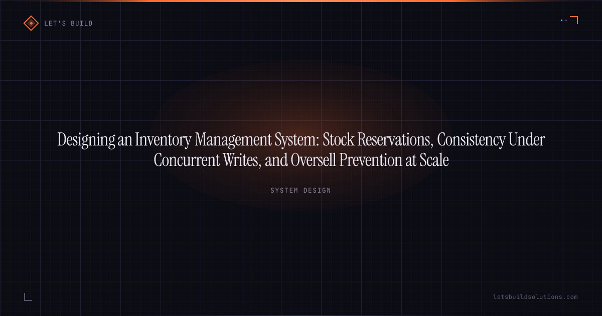 Designing an Inventory Management System: Stock Reservations, Consistency Under Concurrent Writes, and Oversell Prevention at Scale