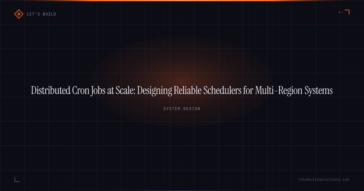 Distributed Cron Jobs at Scale: Designing Reliable Schedulers for Multi-Region Systems