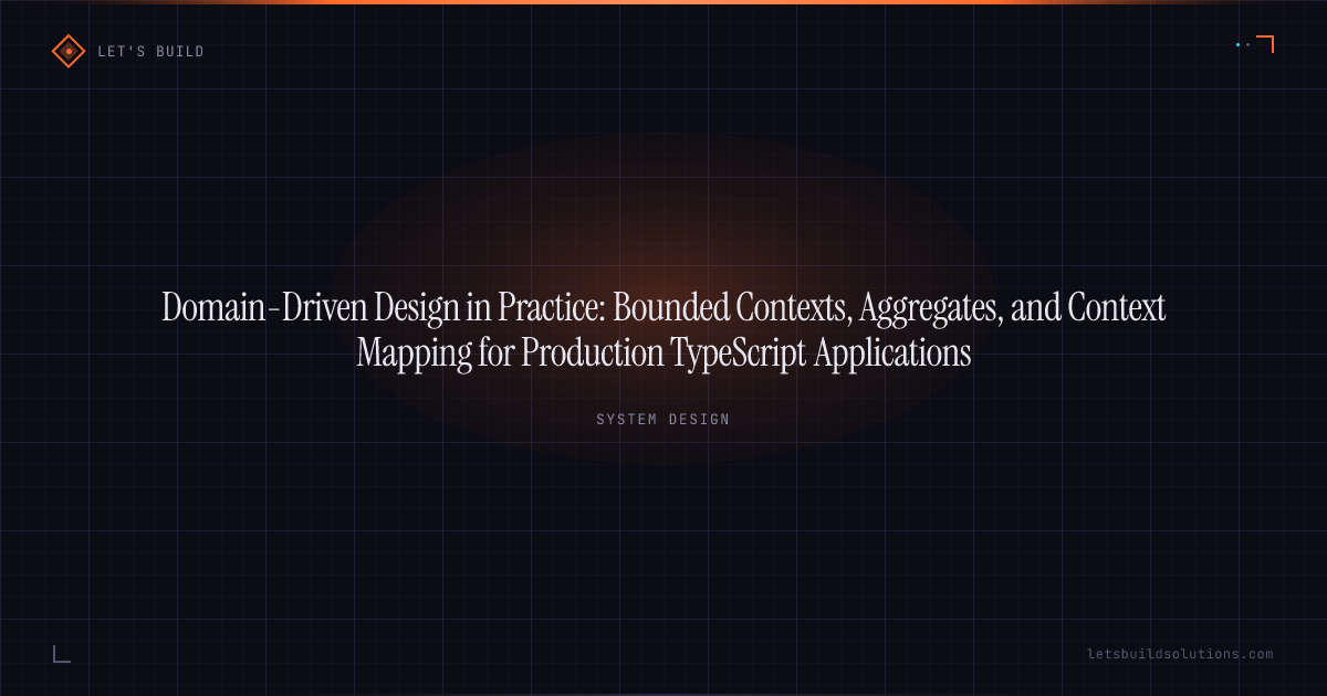 Domain-Driven Design in Practice: Bounded Contexts, Aggregates, and Context Mapping for Production TypeScript Applications
