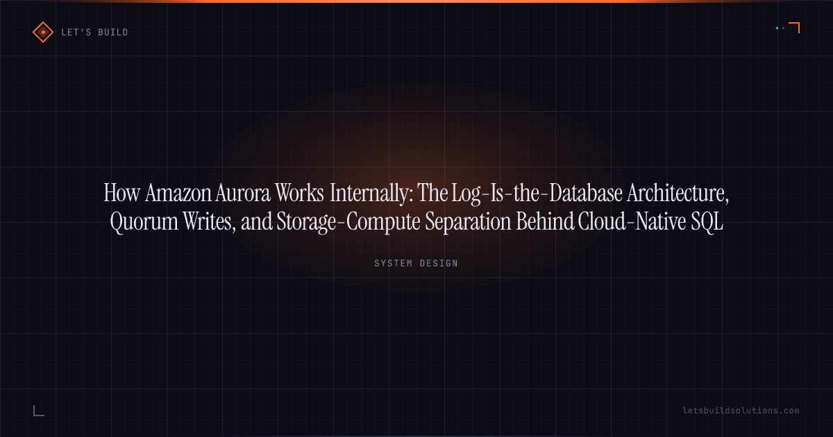 How Amazon Aurora Works Internally: The Log-Is-the-Database Architecture, Quorum Writes, and Storage-Compute Separation Behind Cloud-Native SQL