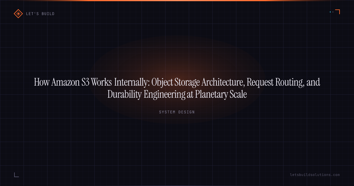 How Amazon S3 Works Internally: Object Storage Architecture, Request Routing, and Durability Engineering at Planetary Scale