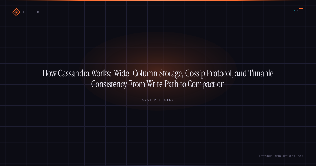 How Cassandra Works: Wide-Column Storage, Gossip Protocol, and Tunable Consistency From Write Path to Compaction