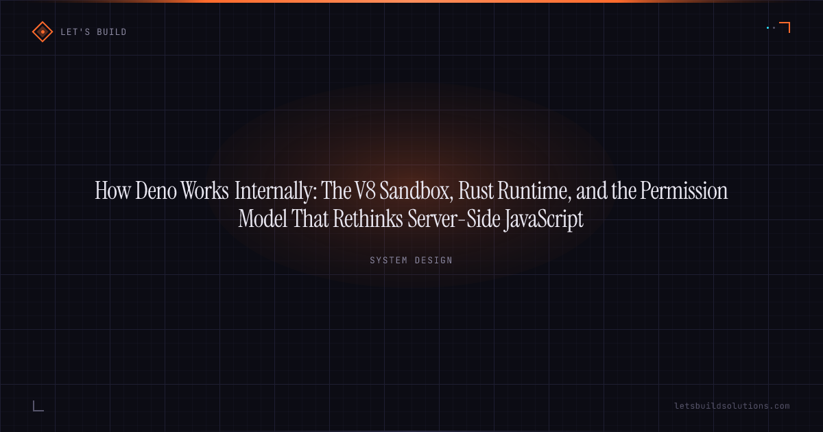 How Deno Works Internally: The V8 Sandbox, Rust Runtime, and the Permission Model That Rethinks Server-Side JavaScript