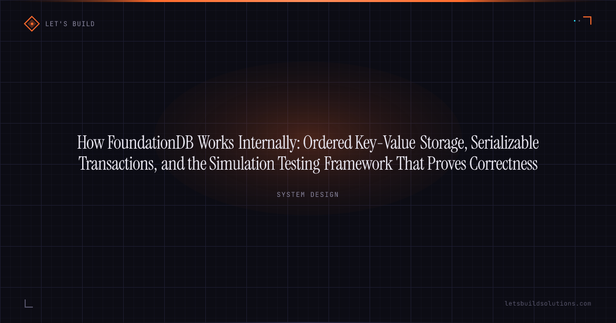 How FoundationDB Works Internally: Ordered Key-Value Storage, Serializable Transactions, and the Simulation Testing Framework That Proves Correctness