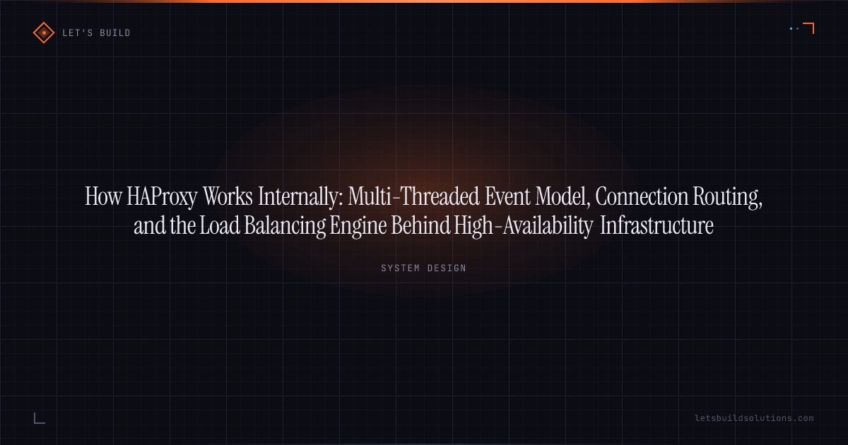 How HAProxy Works Internally: Multi-Threaded Event Model, Connection Routing, and the Load Balancing Engine Behind High-Availability Infrastructure