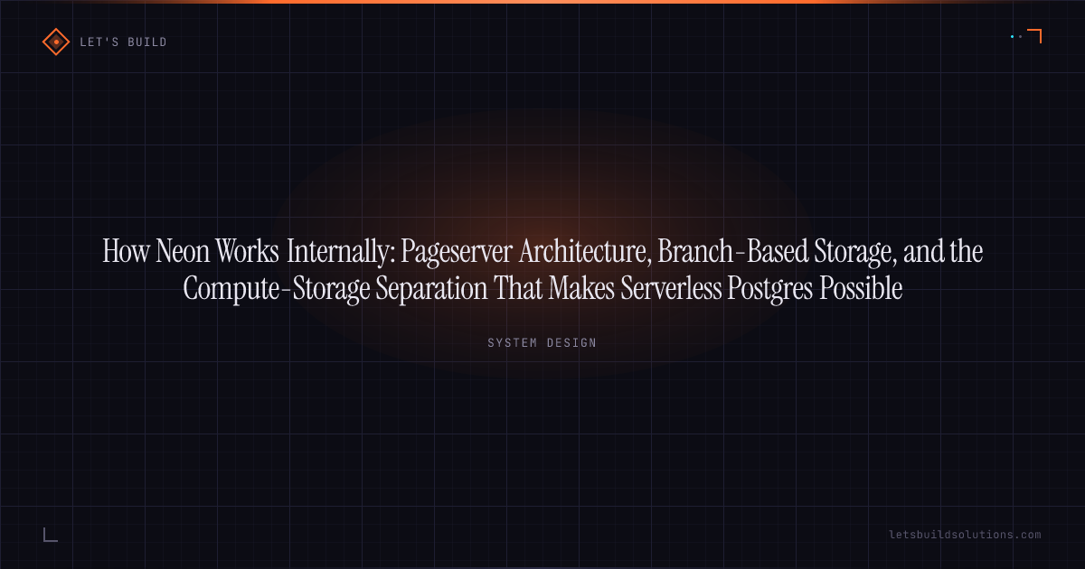 How Neon Works Internally: Pageserver Architecture, Branch-Based Storage, and the Compute-Storage Separation That Makes Serverless Postgres Possible