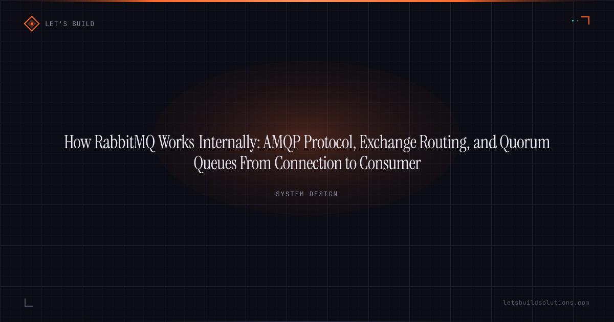 How RabbitMQ Works Internally: AMQP Protocol, Exchange Routing, and Quorum Queues From Connection to Consumer