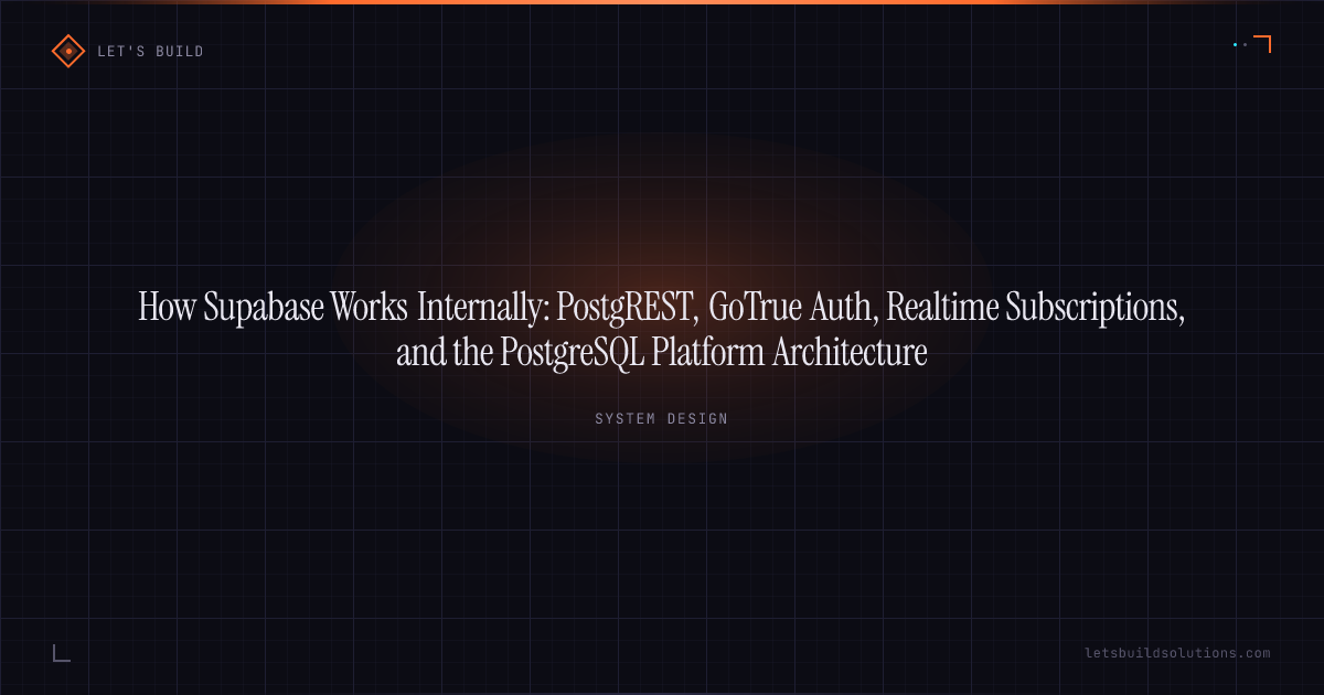 How Supabase Works Internally: PostgREST, GoTrue Auth, Realtime Subscriptions, and the PostgreSQL Platform Architecture