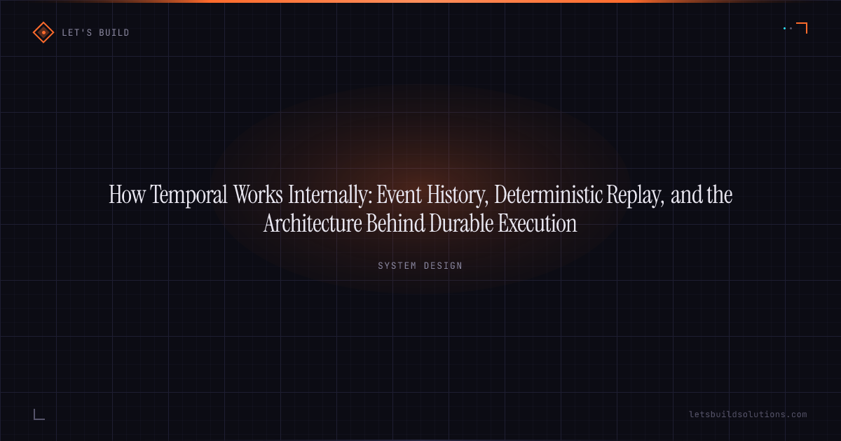 How Temporal Works Internally: Event History, Deterministic Replay, and the Architecture Behind Durable Execution