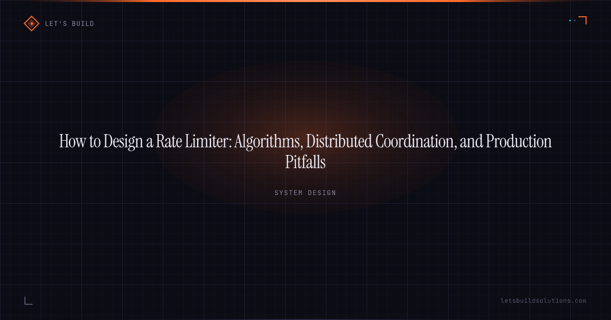 How to Design a Rate Limiter: Algorithms, Distributed Coordination, and Production Pitfalls