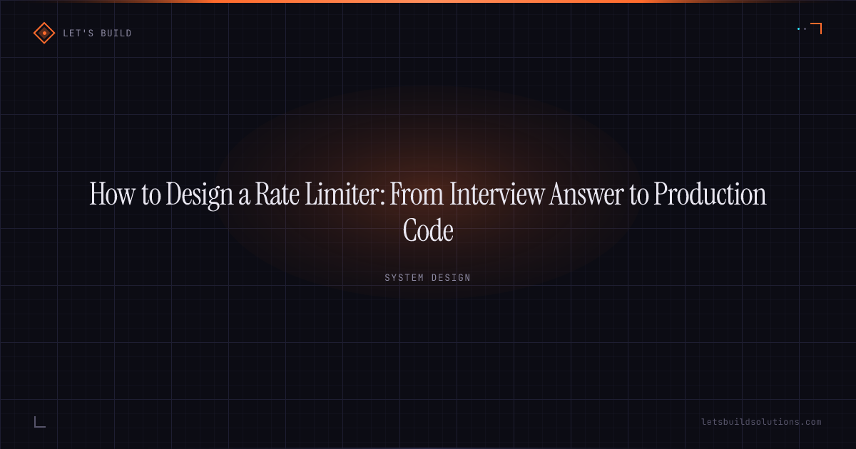 How to Design a Rate Limiter: From Interview Answer to Production Code