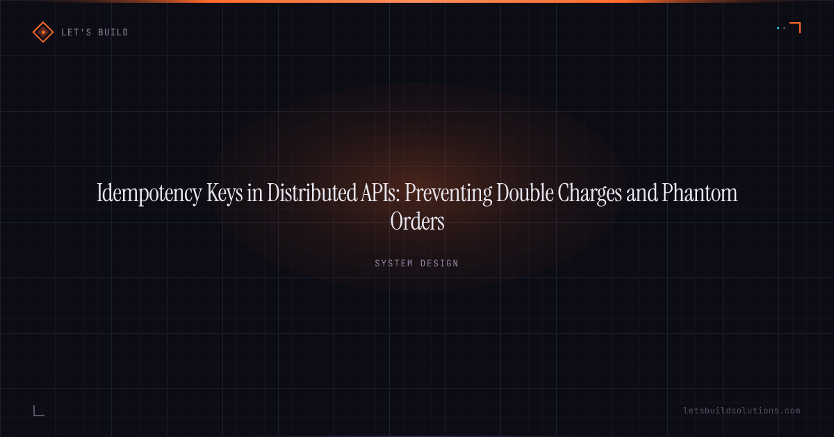Idempotency Keys in Distributed APIs: Preventing Double Charges and Phantom Orders
