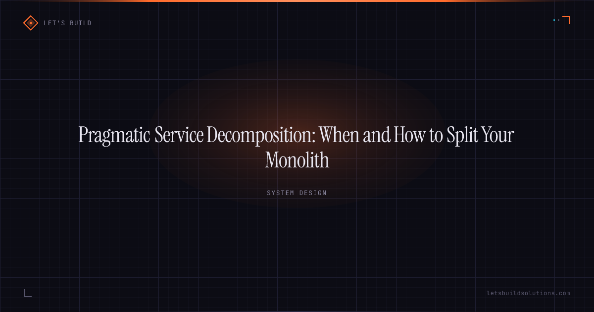 Pragmatic Service Decomposition: When and How to Split Your Monolith