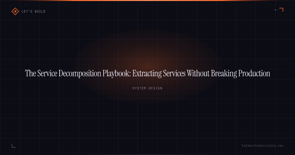 The Service Decomposition Playbook: Extracting Services Without Breaking Production