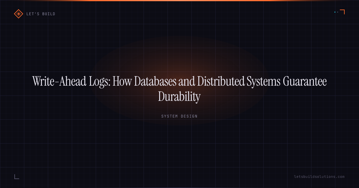 Write-Ahead Logs: How Databases and Distributed Systems Guarantee Durability