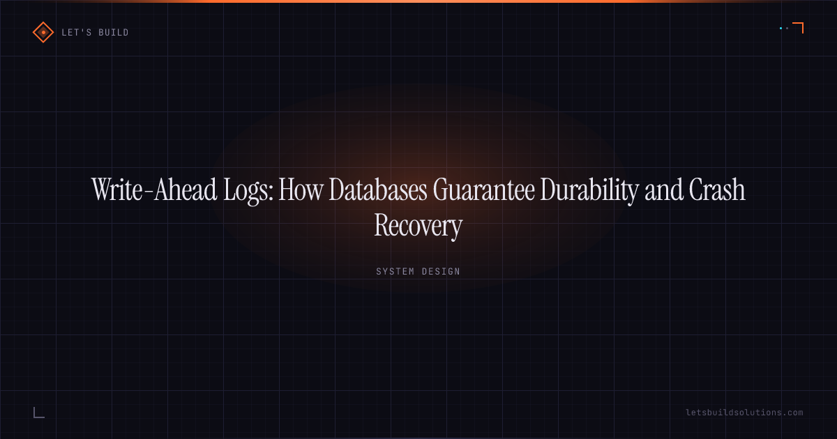 Write-Ahead Logs: How Databases Guarantee Durability and Crash Recovery