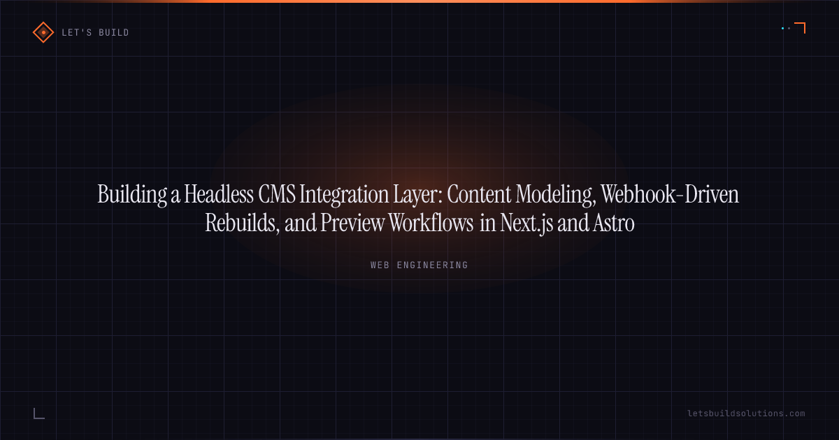Building a Headless CMS Integration Layer: Content Modeling, Webhook-Driven Rebuilds, and Preview Workflows in Next.js and Astro