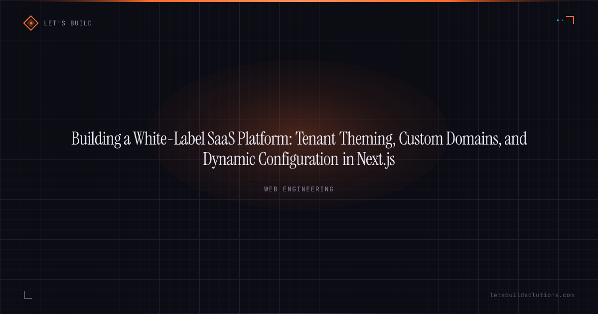 Building a White-Label SaaS Platform: Tenant Theming, Custom Domains, and Dynamic Configuration in Next.js