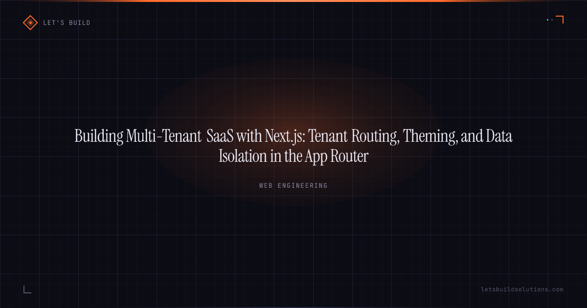 Building Multi-Tenant SaaS with Next.js: Tenant Routing, Theming, and Data Isolation in the App Router
