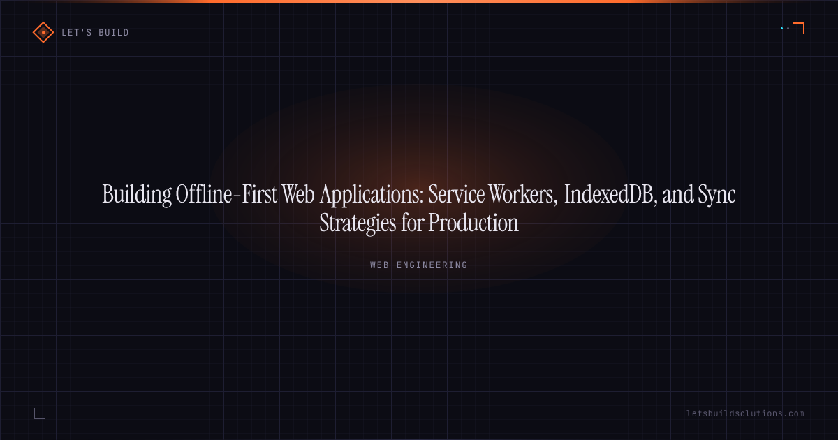 Building Offline-First Web Applications: Service Workers, IndexedDB, and Sync Strategies for Production