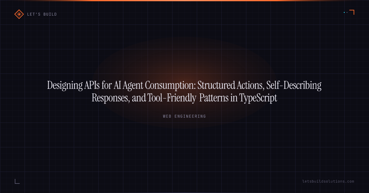 Designing APIs for AI Agent Consumption: Structured Actions, Self-Describing Responses, and Tool-Friendly Patterns in TypeScript