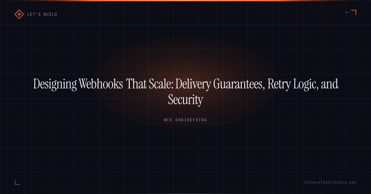 Designing Webhooks That Scale: Delivery Guarantees, Retry Logic, and Security