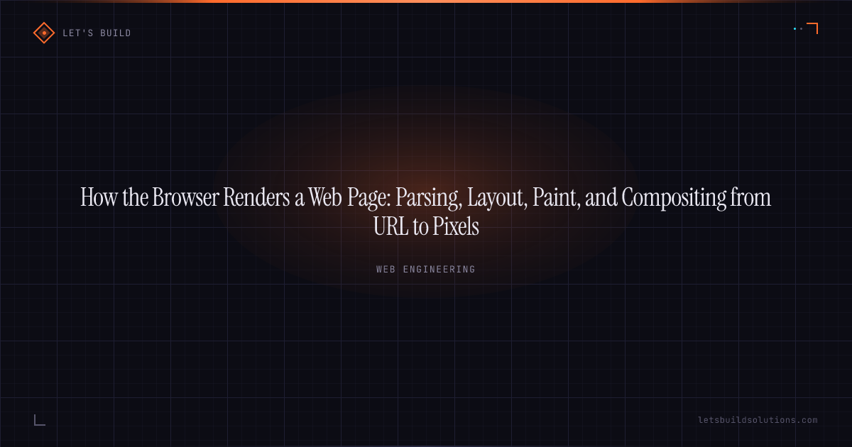 How the Browser Renders a Web Page: Parsing, Layout, Paint, and Compositing from URL to Pixels