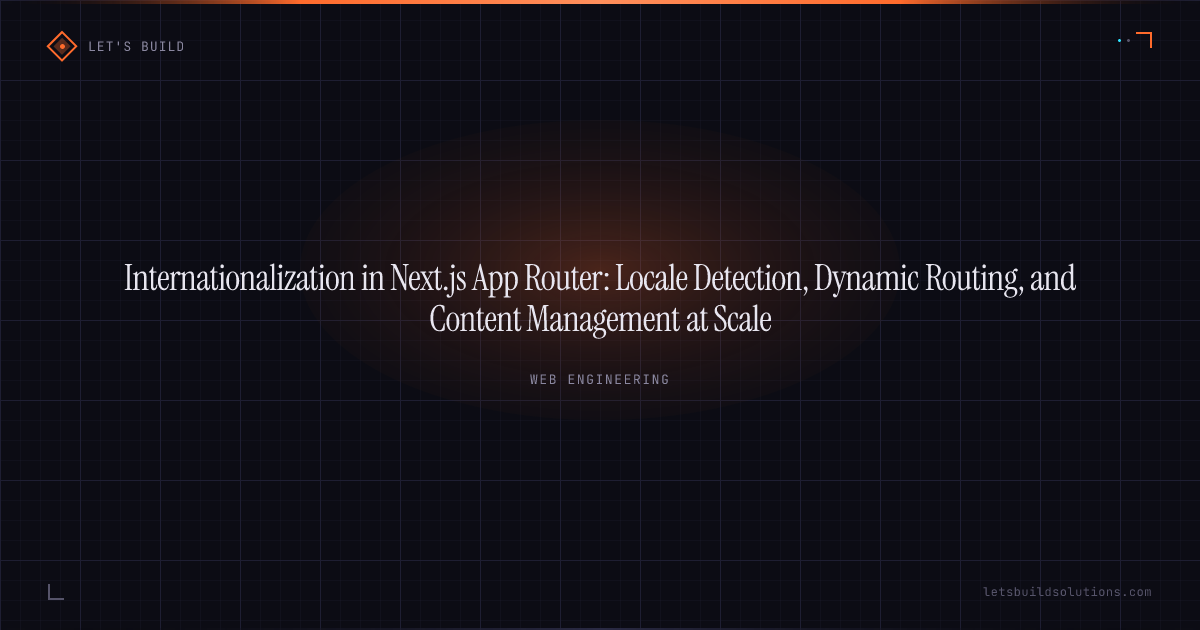 Internationalization in Next.js App Router: Locale Detection, Dynamic Routing, and Content Management at Scale