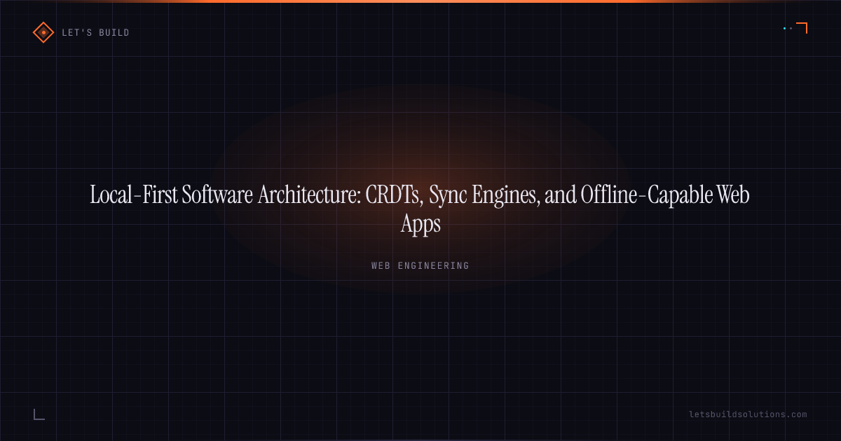 Local-First Software Architecture: CRDTs, Sync Engines, and Offline-Capable Web Apps