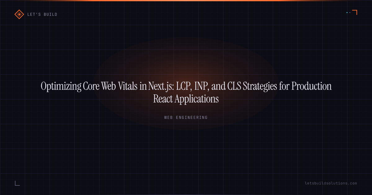 Optimizing Core Web Vitals in Next.js: LCP, INP, and CLS Strategies for Production React Applications