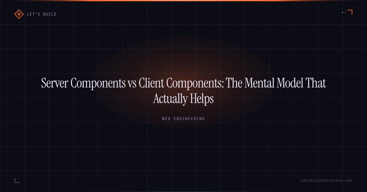 Server Components vs Client Components: The Mental Model That Actually Helps